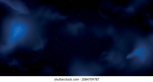 Fantastic galaxy background in blue tones