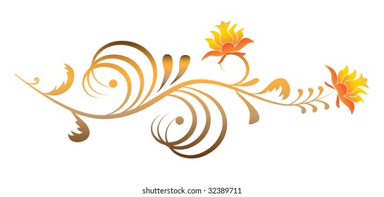 Fantastic golden flower background. Vector illustration