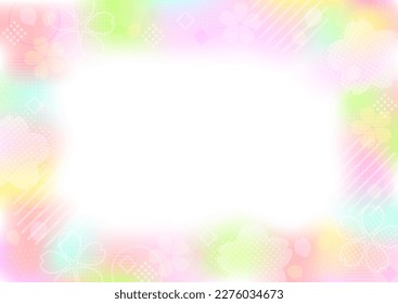 Fantástico fondo degradado de flores de cerezo coloridas
