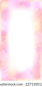 Fantastic gradient background of orange and pink cherry blossoms