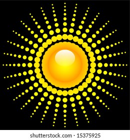 fantastic halftone dots sun  design