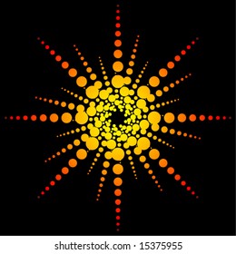 fantastic halftone dots sun or star design