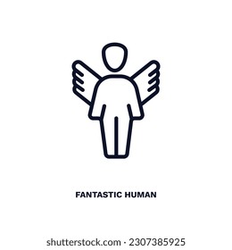 fantastic human icon. Thin line fantastic human icon from feeling and reaction collection. Outline vector isolated on white background. Editable fantastic human symbol can be used web and mobile