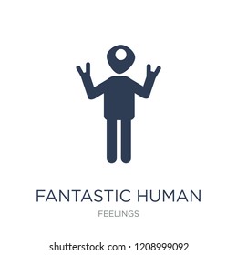 fantastic human icon. Trendy flat vector fantastic human icon on white background from Feelings collection, vector illustration can be use for web and mobile, eps10