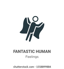 Fantastic human vector icon on white background. Flat vector fantastic human icon symbol sign from modern feelings collection for mobile concept and web apps design.