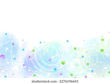 Fantastic illustration with sequins scattered on the background of the water surface