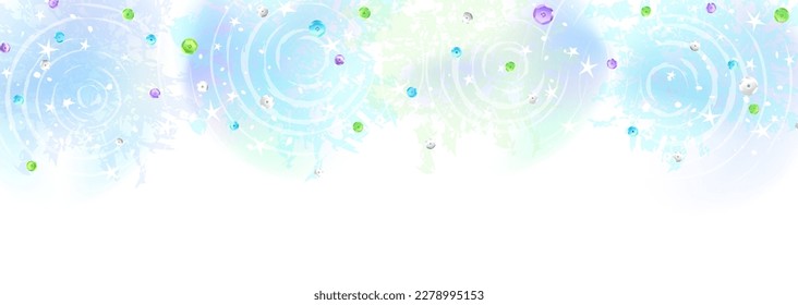 Fantastic illustration with sequins scattered on the background of the water surface