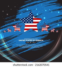 Fantastic and Incredible United states of american Independence day design background with grunge and brush style vector
