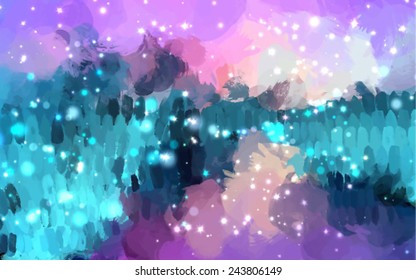 Fantastic lake vector background