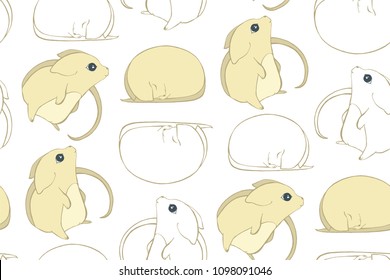 Fantastic little animals. Illustration for children. A creature that looks like a mouse.