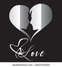 Its a fantastic logo classic like a couple romantic with love amazing design creative style stylish new color marketplace amazing with gradients like a silver color.