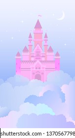 Fantastic magical dream castle in the sky