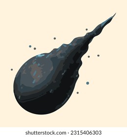 fantastic meteor watercolor detailed 3d illustration