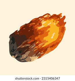 fantastic meteor watercolor detailed 3d illustration