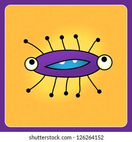 Fantastic monster vector background on bacterium background