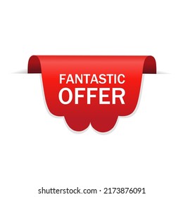 Fantástica oferta banner etiqueta vectorial. elemento Web. Diseño plano.