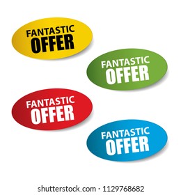 Fantastic offer Realistic,Sticker and Tag set-vector illustration