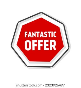 Fantastic offer ribbon banner, vector illustration isolated on white background.