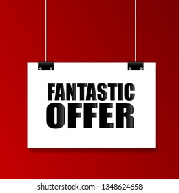 Fantastic offer sign.