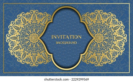 Fantastic ornamental mandala design background in gold color. Decorative greeting and invitation card. invitation, wedding card, Diwali, decoration. India, Indian, Arabic, Damask, Asian, Turkish