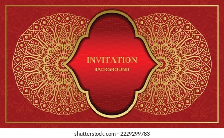 Fantastic ornamental mandala design background in gold color. Decorative greeting and invitation card. invitation, wedding card, Diwali, decoration. India, Indian, Arabic, Damask, Asian, Turkish