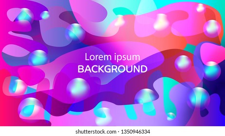 Fantastic pattern with soap bubbles. Ultraviolet banner. Psychedelic mystical background fantasy. fluid abstract design template