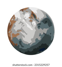 Fantastic planet asteroid detailed 3d illustration