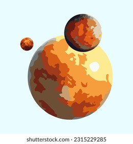 Fantastic planet asteroid detailed 3d illustration