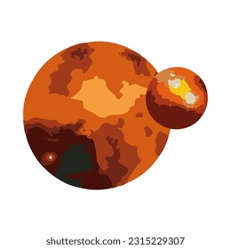 Fantastic planet asteroid detailed 3d illustration