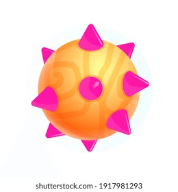 Fantastic planet celestial space body on white background