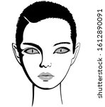 A fantastic portrait of a demon, elf, or vampire. Avatar.