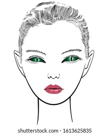A fantastic portrait of a demon, elf, or vampire. Avatar.