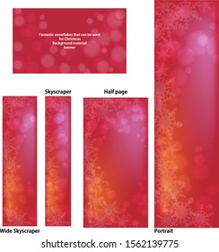 Fantastic red background with light balls and snowflakes
Banner setC
