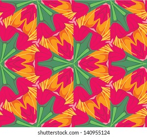 Fantastic seamless pattern of details from red lilies