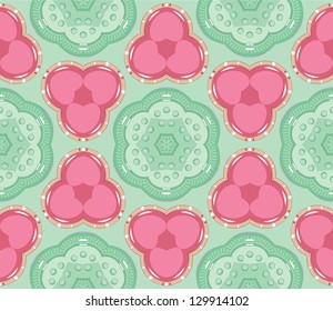Fantastic seamless pattern of red and green buttons