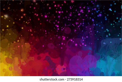 Fantastic sky brush strokes background. Vector version