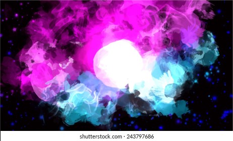Fantastic sky with moon vector background