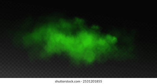 Fantastic smoke background. Magic smoke magic fog, green vapour. Vector illustration.	