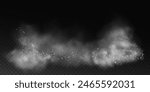 Fantastic smoke background. Purple magic smoke with glitter and small particles of twinkling stars, fog with glowing particles, multicolored steam with stardust.  Vector illustration.
