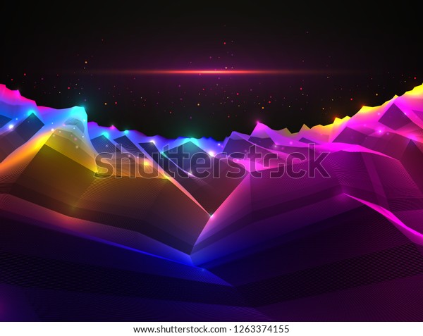 Fantastic space planet terrain vector
illustration, cosmos science fiction great 3d design. Usable as
abstract background with copy space for title and
text.