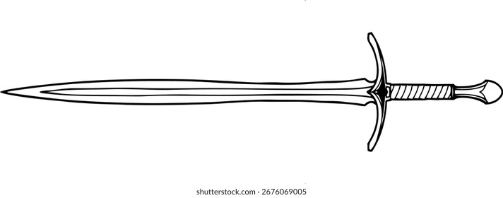A fantastic sword in lines