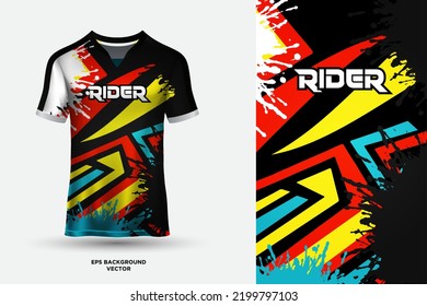 Fantastic T shirt jersey design suitable for sports, racing, soccer, gaming and e sports vector