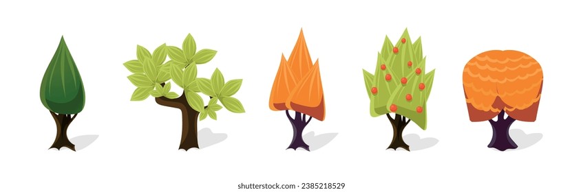 Fantastic Tree for Ui Game Design Vector Set