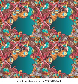 Fantastic tropical flora. Decorative pattern.