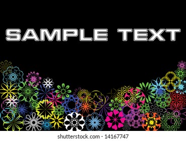 fantastic vector background or banner with circles and flowers