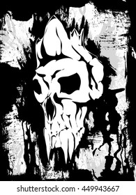 Fantastic white skull on a dark backgroun