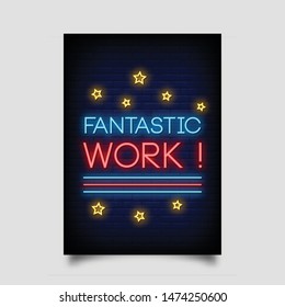 Fantastic work for poster in neon style. invitation card, flyer, posters, light banner