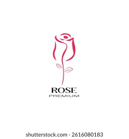 fantastick rose flower logo white background