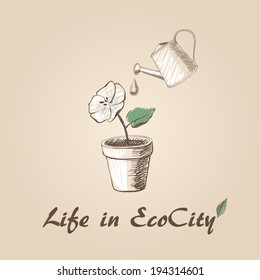 fantasy about eco-friendly city