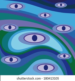 Fantasy abstract background with a stylized human eye.